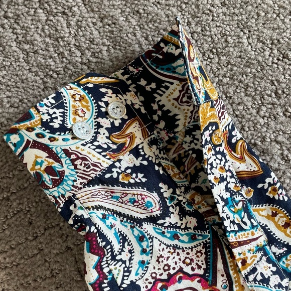 SLRR Men’s Paisley Slim Fit Cotton Button Down Shirt - Medium - Picture 3 of 8